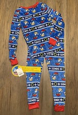 NWT Boy's 2pc Sonic the Hedgehog Holiday Snuggly Soft Pajama Set Size 4