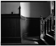 30. THIRD FLOOR: DETAIL OF NORTHWEST WALL AND NEWEL POST AND BALUSTRADE IN