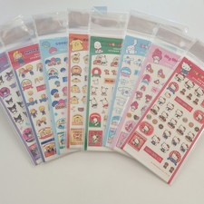 Sanrio Clear Sticker Sheet 8 Set Hello Kitty My Melody Kuromi Cinnamoroll Japan