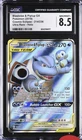 Pokemon Blastoise & Piplup GX Full Art 214/236 English Cosmic Eclipse CGC 8.5