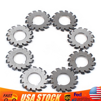 #ad 8Pcs Set 14.5° Involute Gear Cutter DP8 DP10 DP16 DP20 DP22 PA14 1 2 HSS 8H Set $58.23