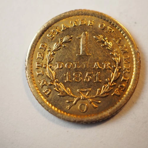 1851 O  $1 DOLLAR LIBERTY HEAD TYPE 1 GOLD COIN **NICE** FREE SHIPPING! C1698