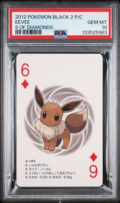 PSA 10 EEVEE 6 OF DIAMONDS 2012 POKEMON BLACK 2 JAPANESE PLAYING