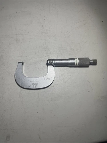 Vintage Mitutoyo 1-2” Outside Micrometer .0001”-Carbide Faced-Ratchet/Lock