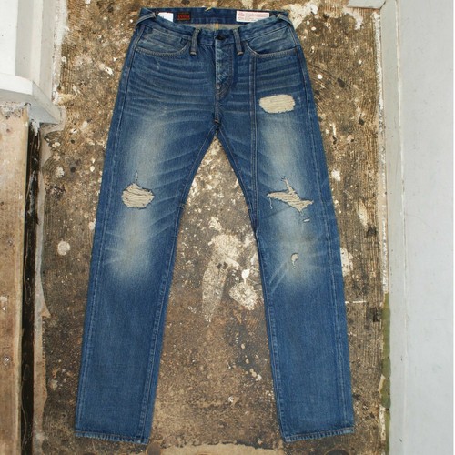NUOVO EVISU Stonewashed effetto invecchiato SLIM LEG Buckleback pantaloni  denim jeans taglia 30x30 NUOVO con etichetta | eBay