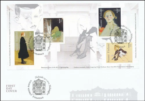 Helene Schjerfbeck 150 Years Anniversary Painter Booklet Finland FDC 2012