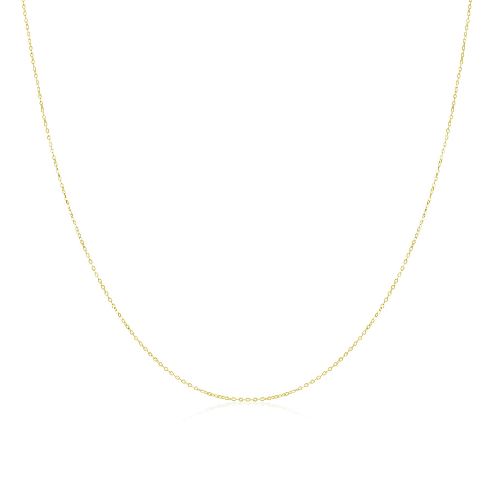 9ct Yellow Gold Hammered Trace Chain 16 - 24 Inches