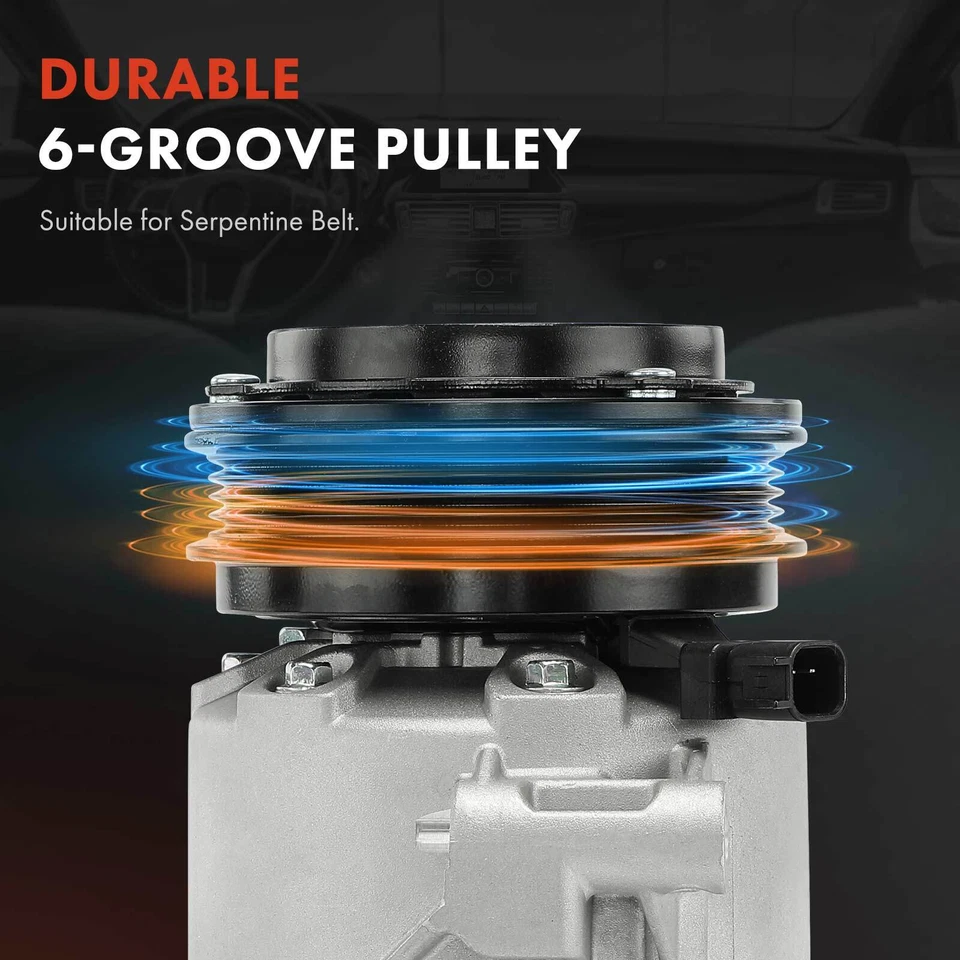 Compresor de aire acondicionado con polea de 4 ranuras para Ford Transit Connect 2014-2018 gas 2,5 L Foto 4 de 4