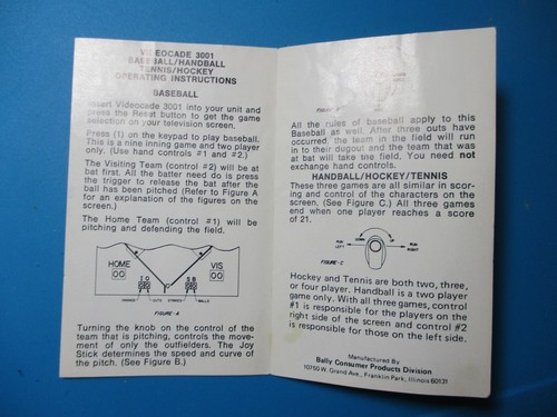 Bally Astrocade Videocade Baseball, etc Blister Pack Manual var2 - Free shipping - Picture 2 of 3