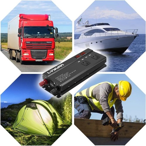 Yinleader Inverter 1000W Car Power Inverters 12v DC to 240v AC Converter with 4 - Picture 6 of 9