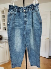 Vintage America Women's Jeans Paperbag Waist Medium Wash High Waist Szs 16 & 24.