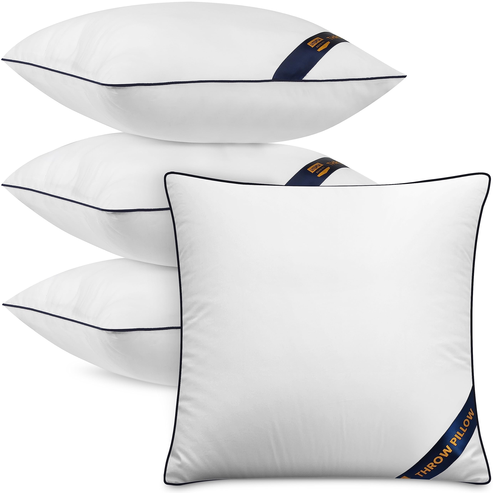 Throw Pillow Inserts (Pack of 4, White), 22 x 22 Inches Decorative