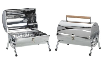 Grill Edelstahl Holzkohlegrill Klappgrill tragbar und aufklappar