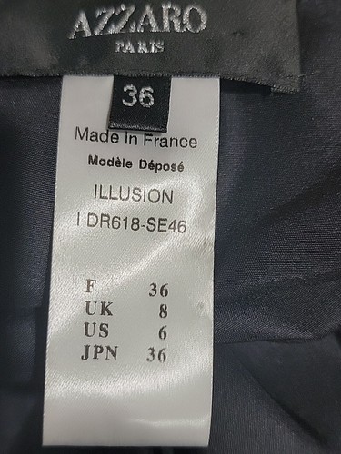 AZZARO Paris Black Dress Bow Detail, Raw Silk Size FR 36/US 6/UK 8 EUC #W6 - Bild 11 von 13