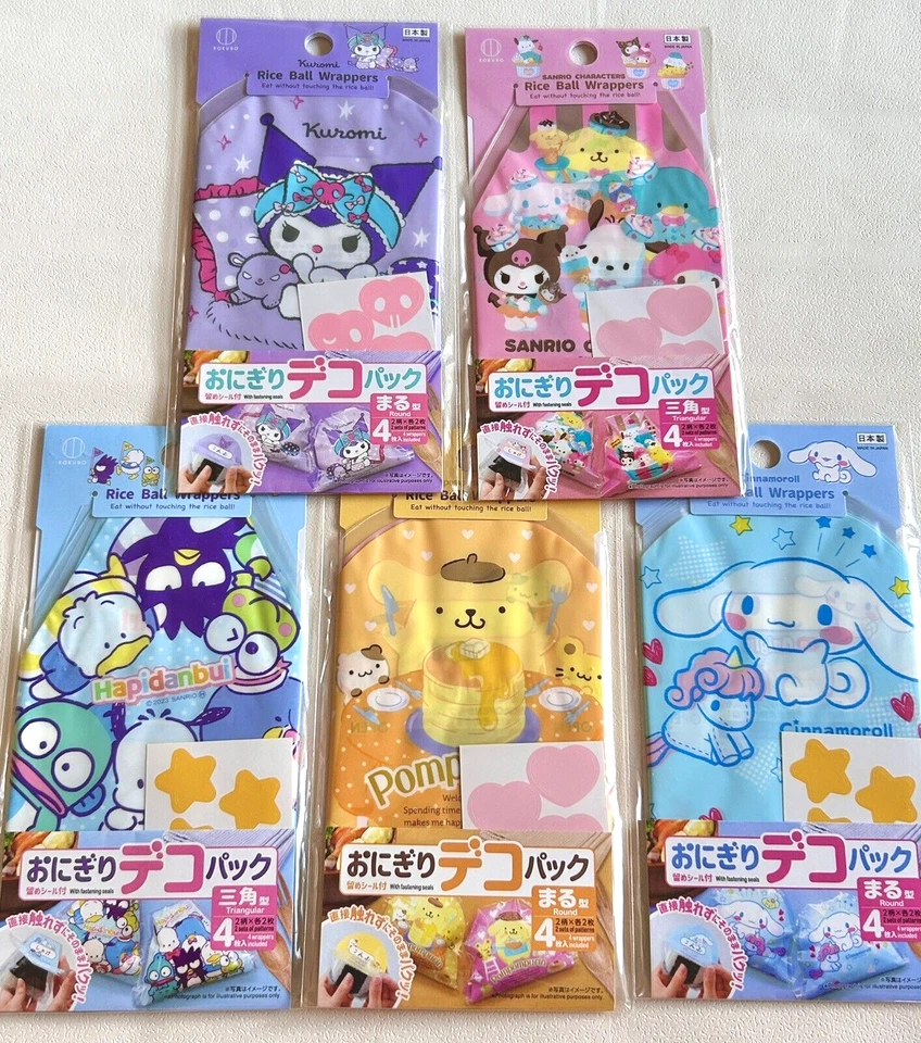 Рисовый шарик Sanrio упаковка 5 шт. Kuromi My Melody корица сделано в Японии Onigiri - Изображение 4 из 4