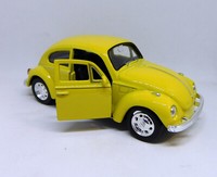Volkswagen KäFer Beetle - Gelb - Welly 1:34-1:39 (11Cm) - Neu