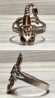 Handmade 950 Silver & 18K Gold Accented Brutalist Sculptural Scorpion Ring