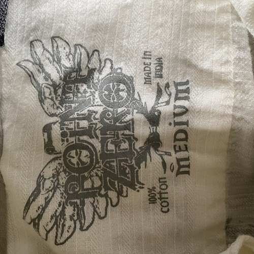 Vintage NWT Point Zero Size Medium M Ivory Button Short Sleeve Shirt Skull Logo - Picture 12 of 15