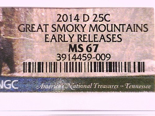 2014 D Great Smoky Mountains Washington Quarter NGC MS 67 NP 3914459-009 - Picture 3 of 3