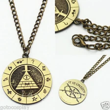 Anime Gravity Falls Bill Cipher Boss Necklace Pyramid Pendant Cosplay Collection