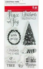 Christmas Sayings Recollections Clear Acrylic Stamp Set 529183 NEW Blessings