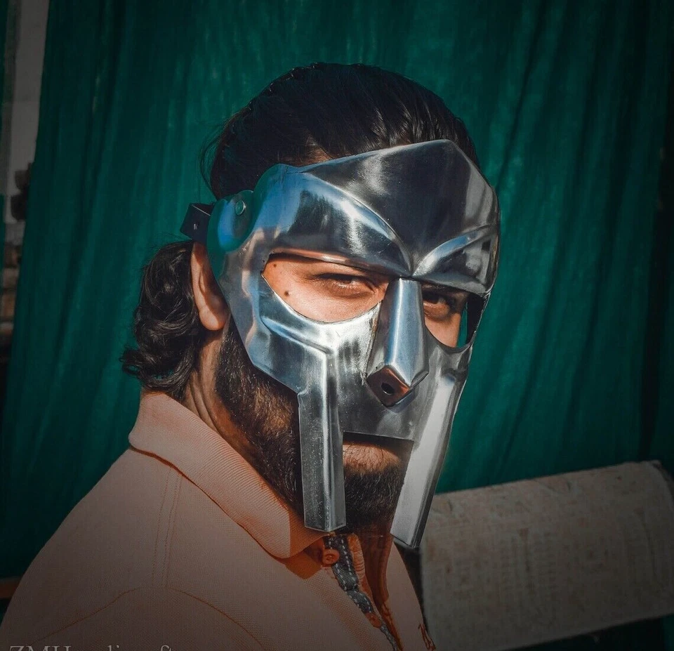 MF Doom Gladiator Mask Madvillain 18g Mild Steel Face Armor Replica Medieval - Image 2 of 4