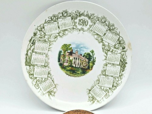 N.C.Co. / E.L.O. calendar plate 1910 Washington Old Home At Mt. Vernon - Picture 9 of 12
