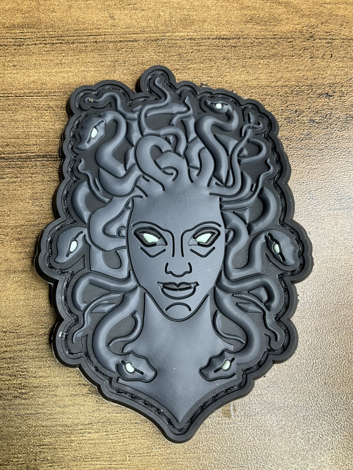 Large Black Medusa PVC Tactical Morale (HOOK-3D PVC Rubber Versace