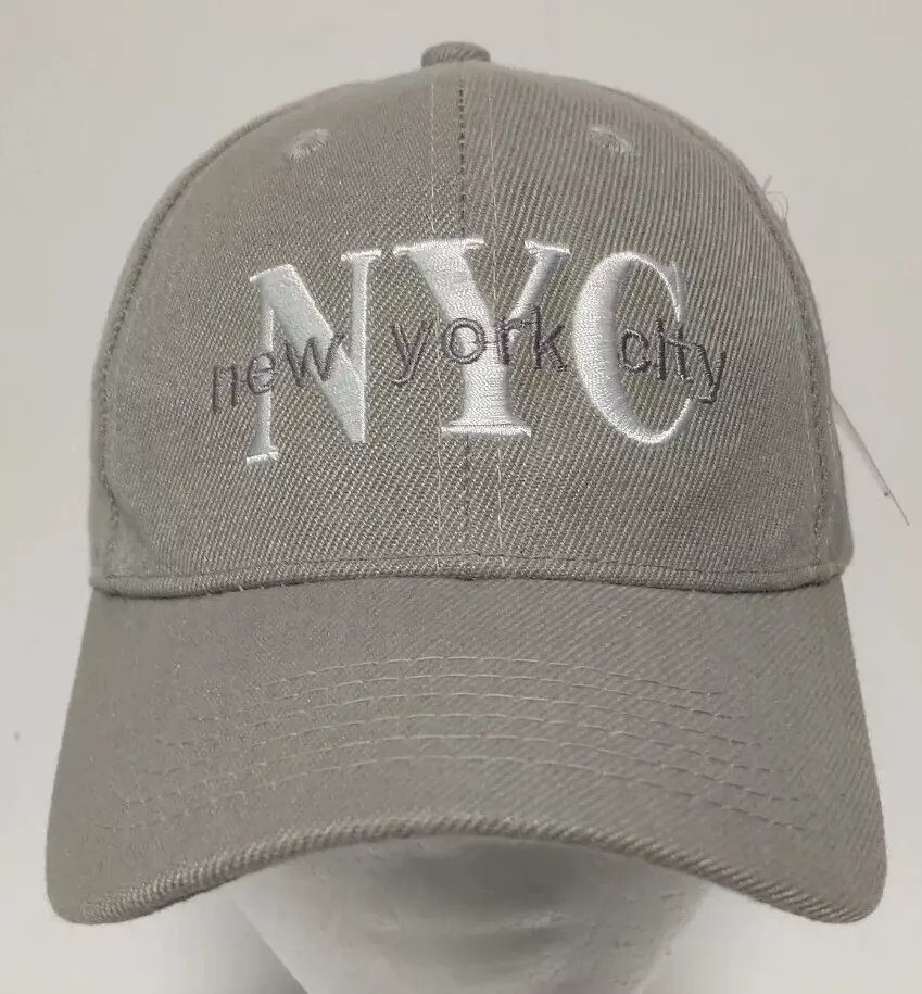 Gray NEW YORK CITY Hat Baseball Cap NYC 1664 Hook Loop Closure