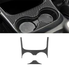 2Pcs For Dodoge Journey 11-17 Carbon Fiber Center Console Water Cup Holder Cover