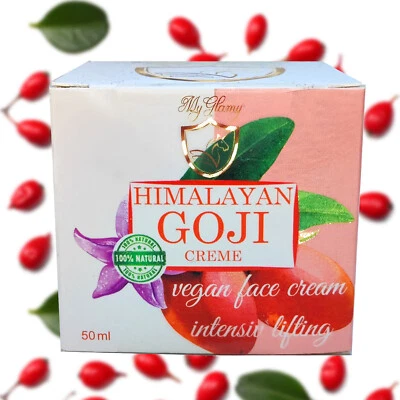 LUXUS Himalaya Bio GOJI-BEEREN Hyaluronsäure Gesichtscreme 100% Natur vegan 50ml - Bild 1 von 4