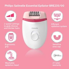 New Philips Epilator BRE235/00 Satinelle Corded Essential Epilator