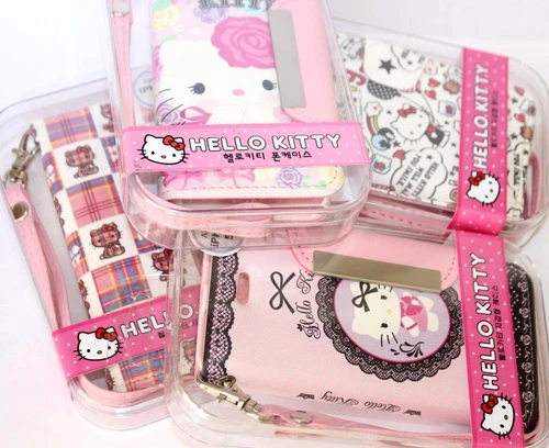 For iPhone SE 2016 5S PINK SANRIO HELLO KITTY LEATHER WALLET POUCH CASE COVER