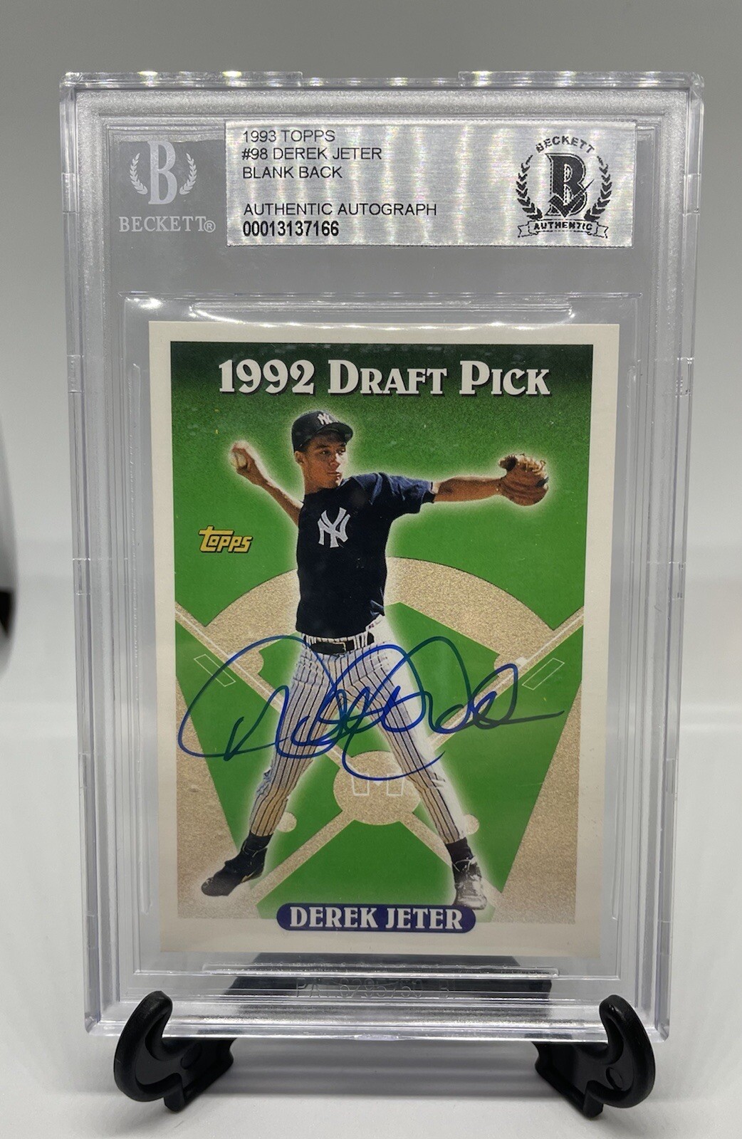 1993 Topps Blank Back Derek Jeter Auto BGS Certified Autograph Signed ...