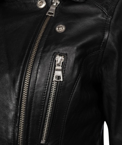 Women's leather jacket transition jacket leather jackets women's jacket genuine leather jacket D-490 - Picture 10 of 21