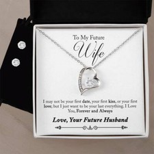 To My Future Wife Necklace Earring, Birthday Gift For Girlfriend, Necklace Gifts