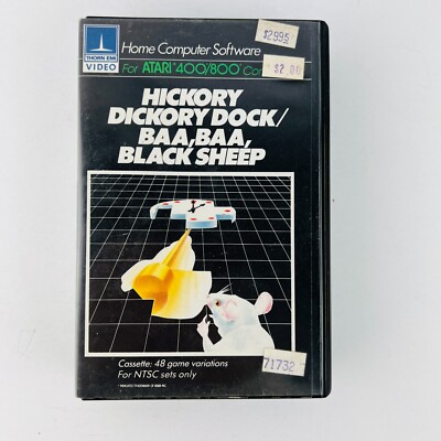 Atari 400/800 Computer Software Hickory Dickory Dock / Baa Baa Black Sheep RARE