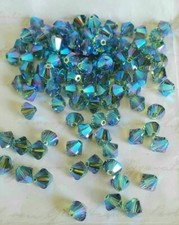 Swarovski 5328 6mm bicone beads, Erinite AB2X 12pcs
