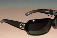 Foster Grant Black Lined Bifocal SunReaders Sunglasses Silver Circle 2.00 09