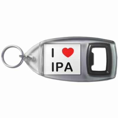 IPA I Love Herz Flaschenöffner Schlüsselanhänger Kunststoff (97 mm x 47 mm)