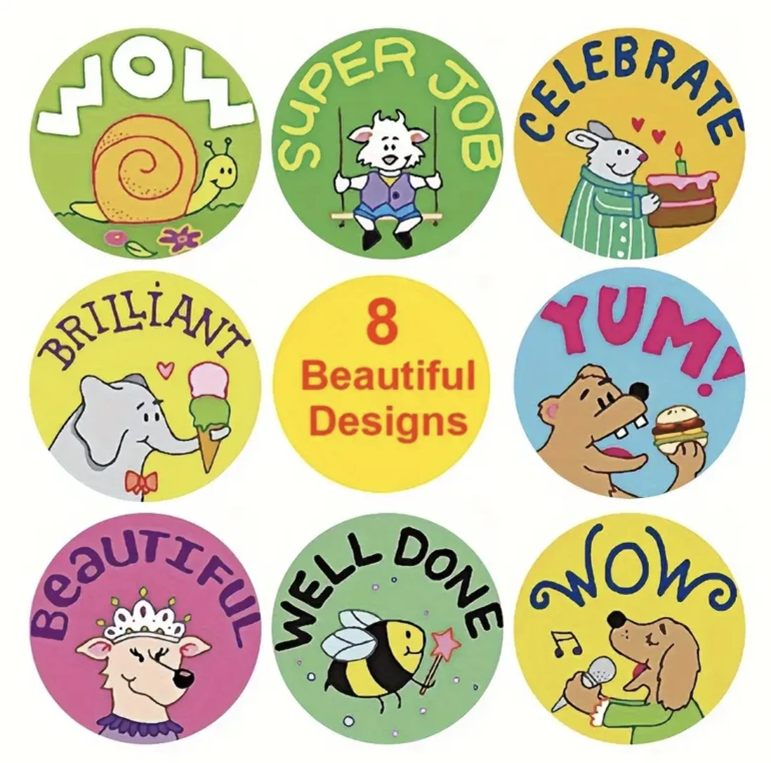 Positive Reward Teacher Merit Stickers 2.5cm 50/100pc Classroom Award Kids Party