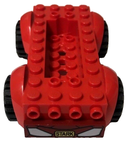 Ironman Red Lego Car Platform STARK With Wheels License Plate Piece 2012 - Picture 1 of 7