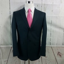 JF J. Ferrar Modern Fit 38R 2 Button Dark Gray Pinstripe Suit Blazer Sports Coat