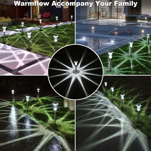 Solar Pathway Lights Stainless Steel Waterproof Outdoor Yard Garden 6-Pack - Picture 6 of 6