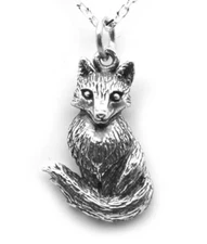 Fox Charm Pendant Necklace-925 Sterling Silver #C119