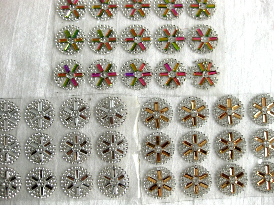 15 Applikationen zum Aufbügeln,Hotfix Strass Bügelbild, rund, ca.22mm BB43E - Bild 4 von 4