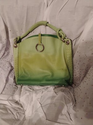 BCBG Paris LG  Multi Green Colored  Handbag  Shoulder Bag  Leather 