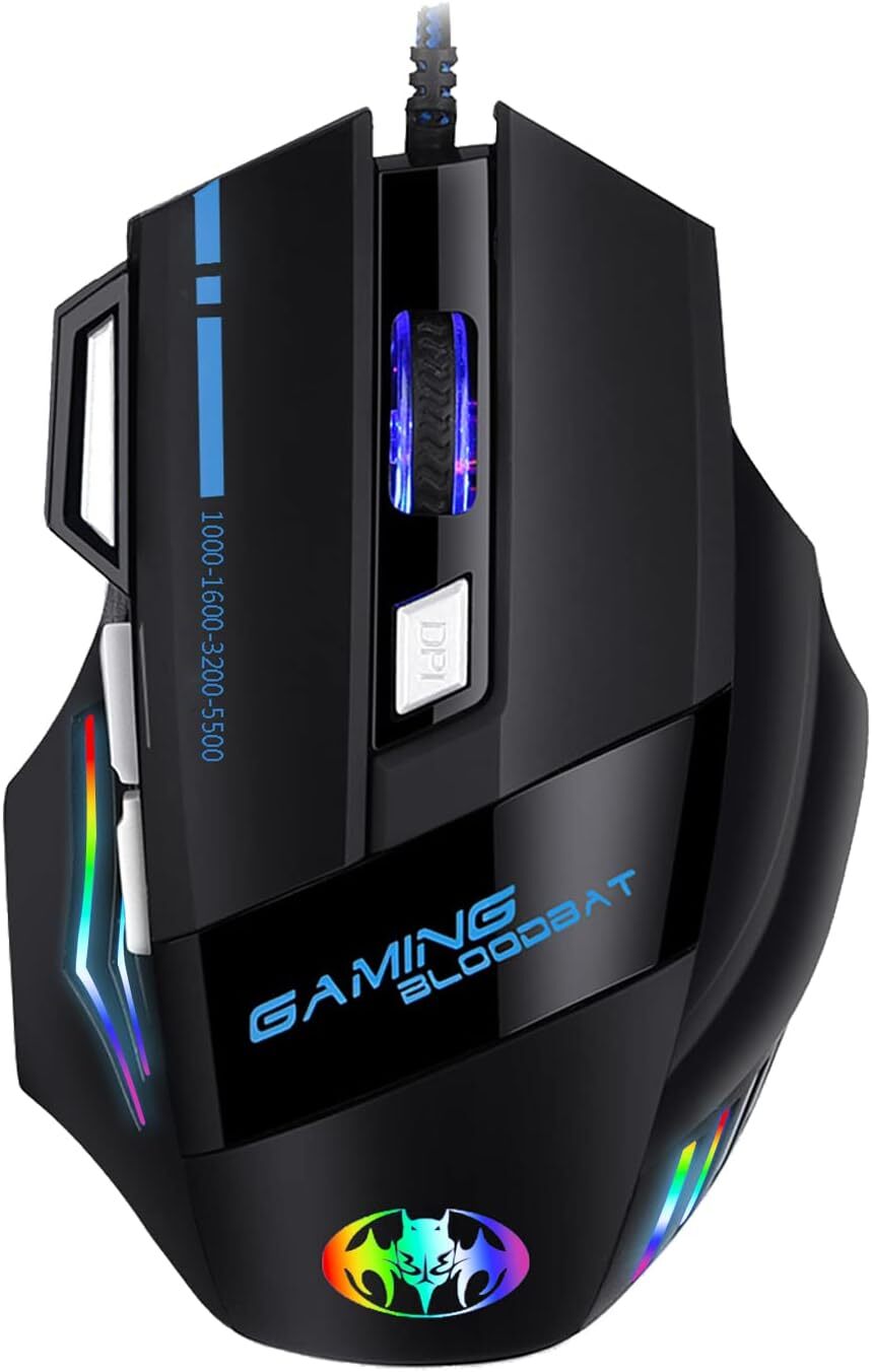 High-Performance Wired Gaming Mouse with 7 Buttons, RGB Lighting, and 4 Adjustable DPI up to 3200-image