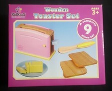 Kidkraft Wooden Kids Pastel Toaster Set Pretend Play Kitchen Toy -63162 1 plate