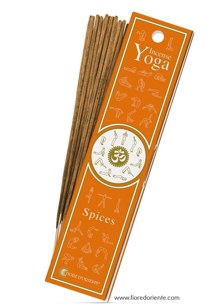 Spices Yoga Incense, Incenso Naturale, 10 Bastoncini